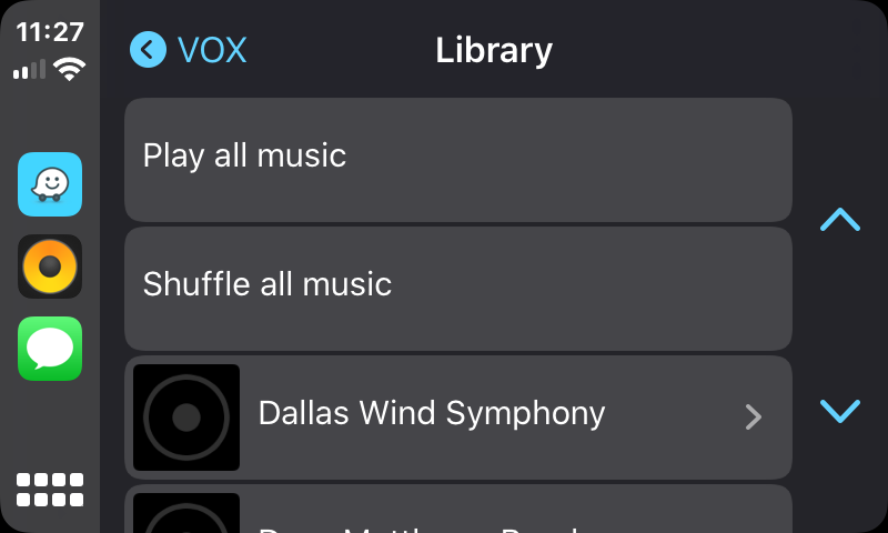 Cloud library albums in VOX.